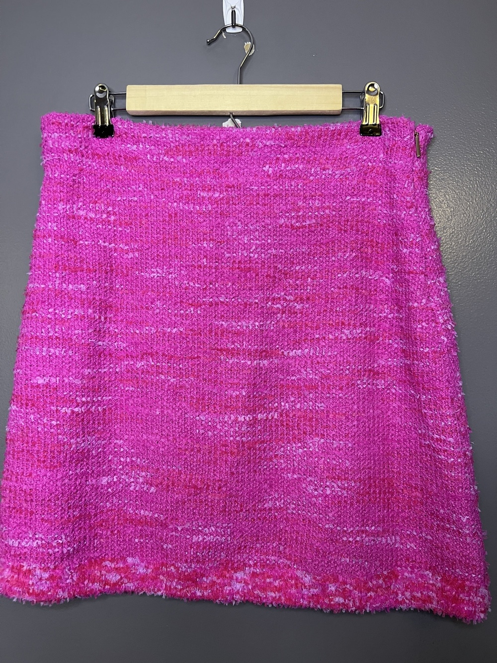 Kate Spade New York Skirt Womens Medium Pink Knit Boucle Mini Pencil Party